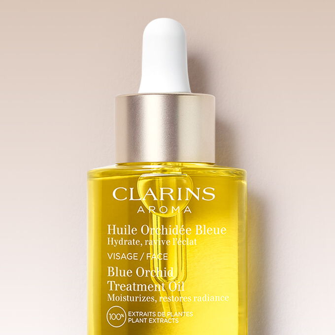 Blue Orchid Treatment Oil skin pampering routine  with Tonic Body Oil and Plant Gold