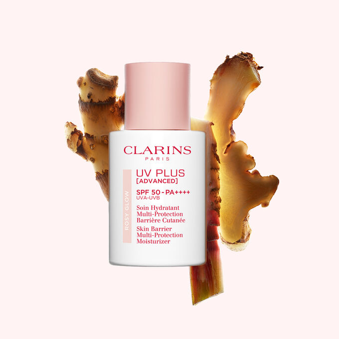 Packshot of Clarins Tinted UV Plus Daily Screen Sun Blocker, protecting skin from UV rays and environmental pollution for daily care.
