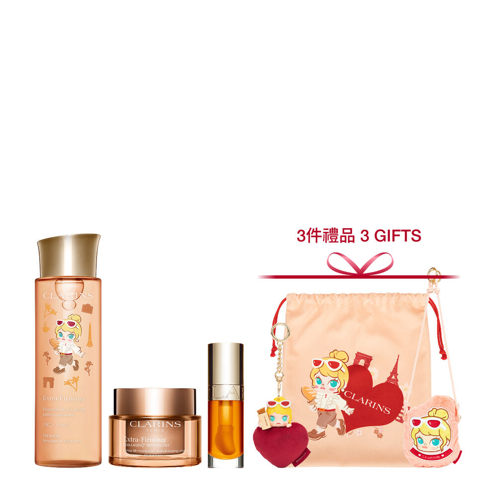 [Clarins x POP MART] Extra-Firming Treatment Essence X Cream X Lip Oil Bundle