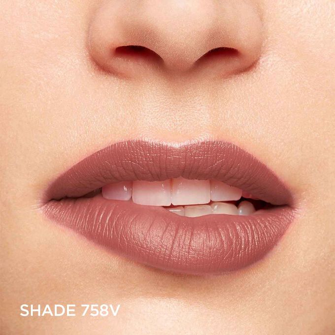 Close-up of a woman&rsquo;s lips, showcasing the hydration and colour results after applying Joli Rouge in Shade 758 V