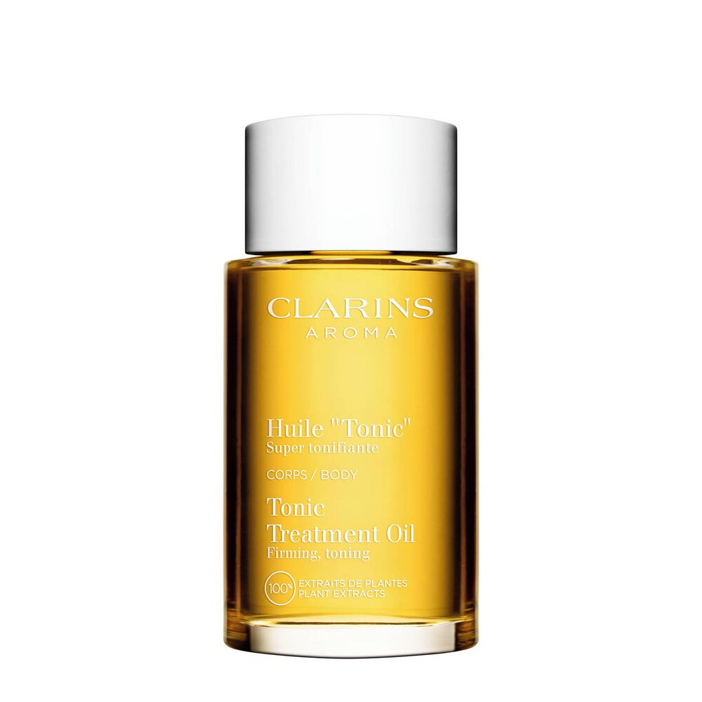 Tonic Treatment Oil packshot with ingredient