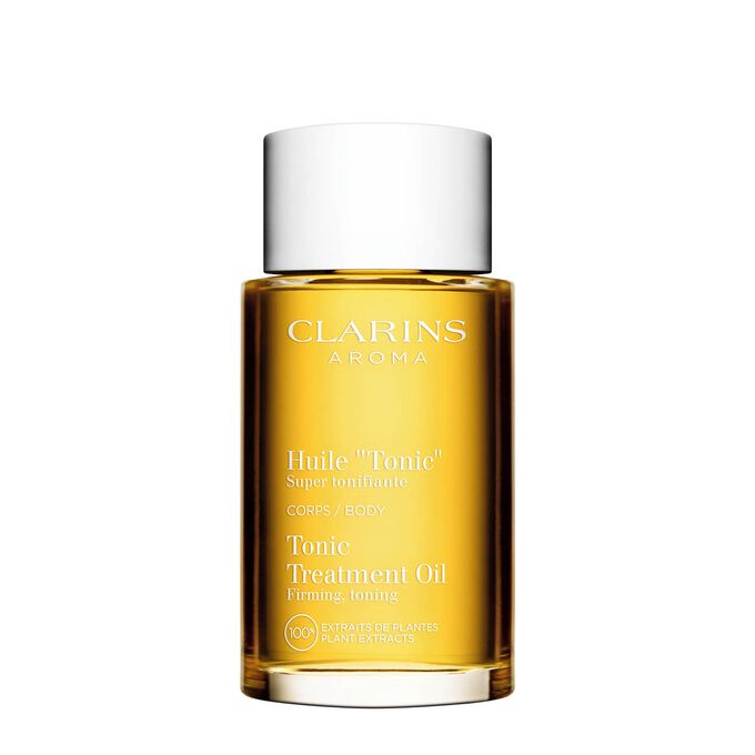 Tonic Treatment Oil packshot with ingredient