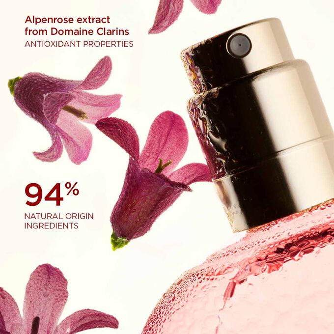 Focus on the Fix Make'up spray with 94% natural origin ingredients, including the anti-oxidant Alpenrose extract.
