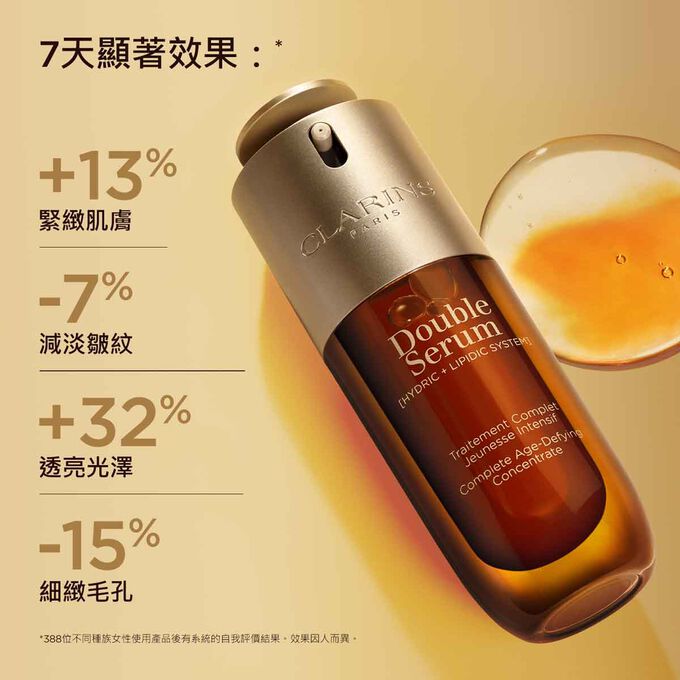 產品質地的宣傳照，強調賦活雙精華的功效。