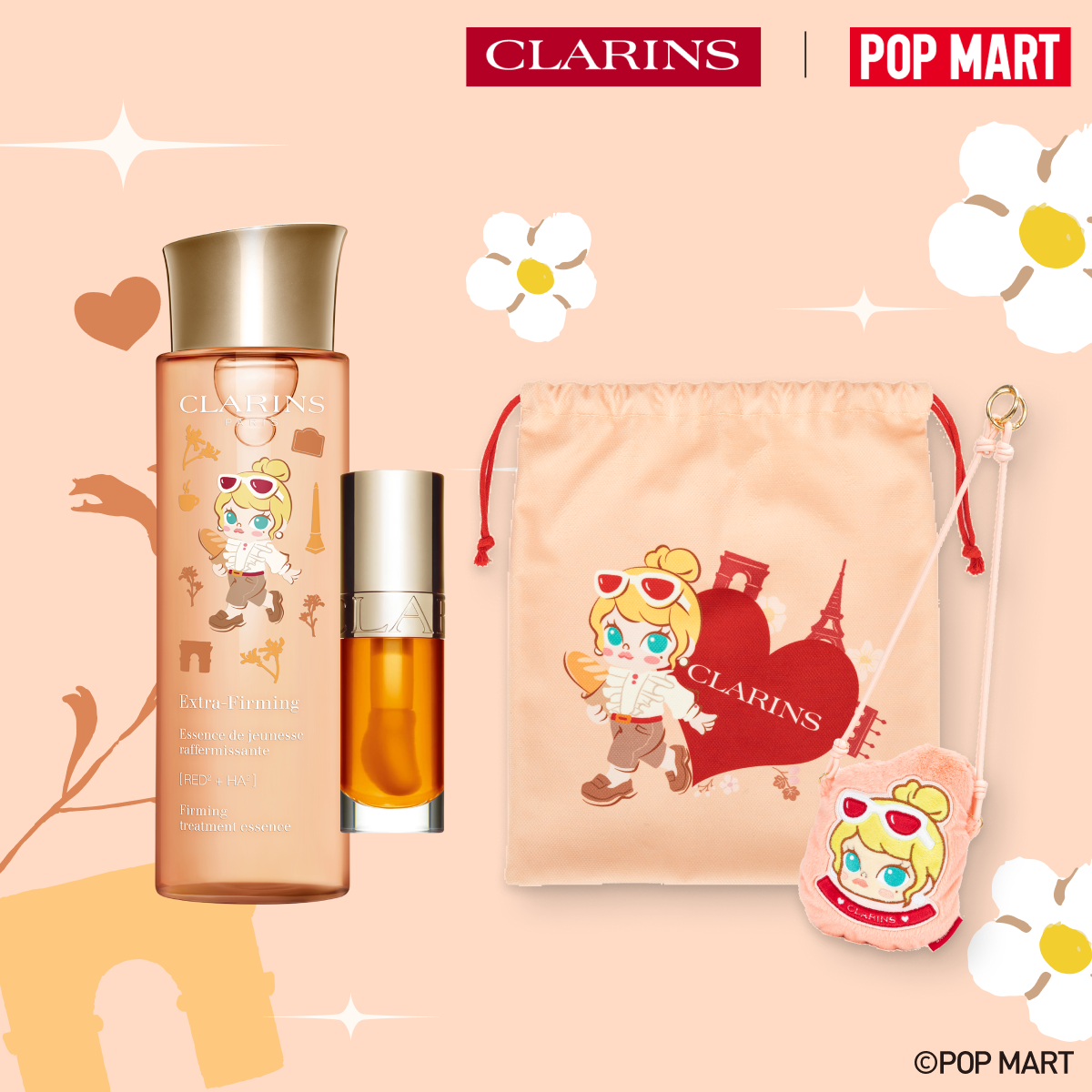 [Clarins x POP MART] Extra-Firming Treatment Essence X Lip Oil Bundle